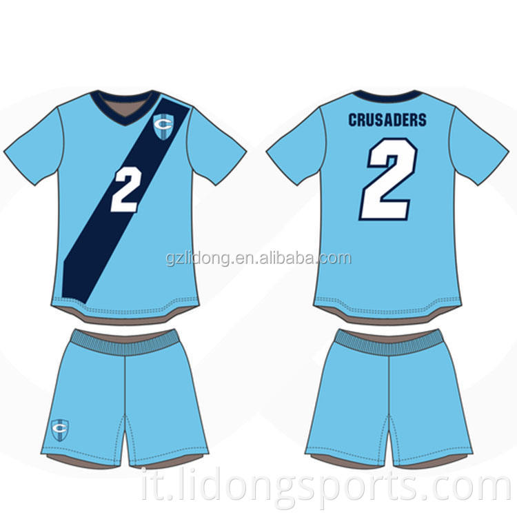 Camicia da calcio sublimata personalizzata, camicia da calcio a sublimazione a tintura piena realizzata in maglie da calcio in Thailandia